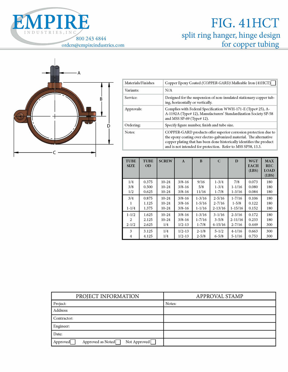 Fig 41HCT Hinge Split Ring Copper Gard