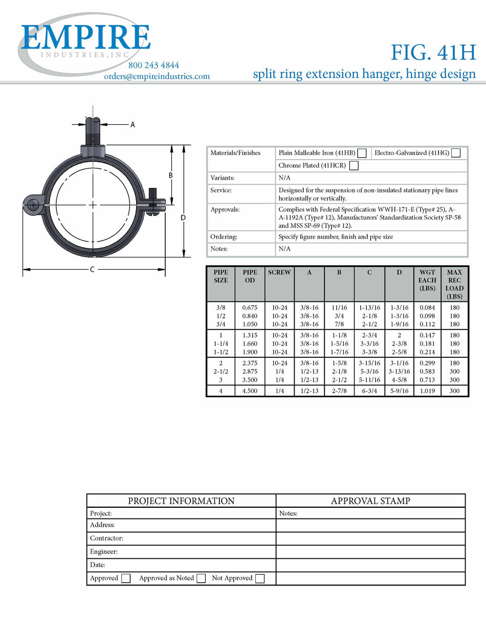 Fig 41H Hinge Split Ring Electro-Galvanized